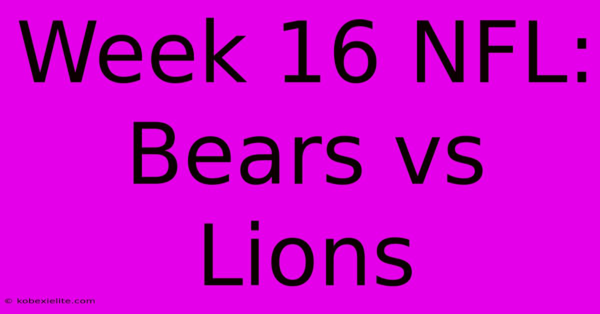 Week 16 NFL: Bears Vs Lions