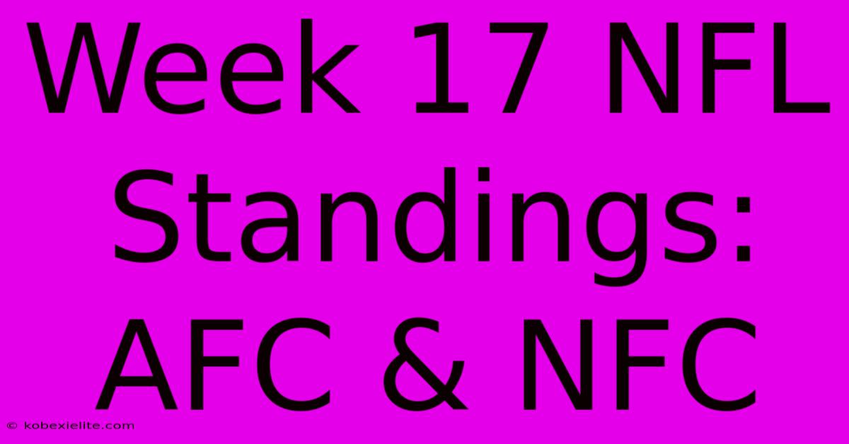 Week 17 NFL Standings: AFC & NFC