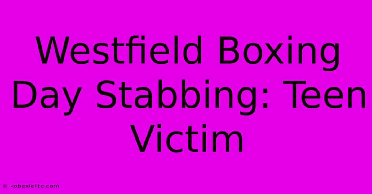 Westfield Boxing Day Stabbing: Teen Victim