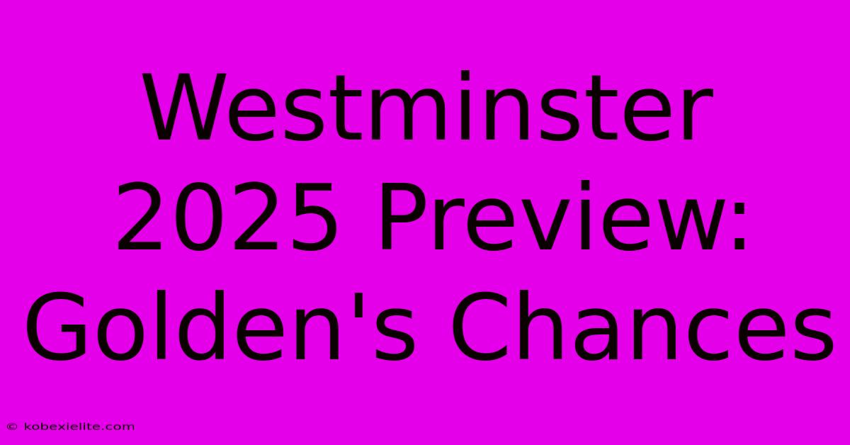 Westminster 2025 Preview: Golden's Chances