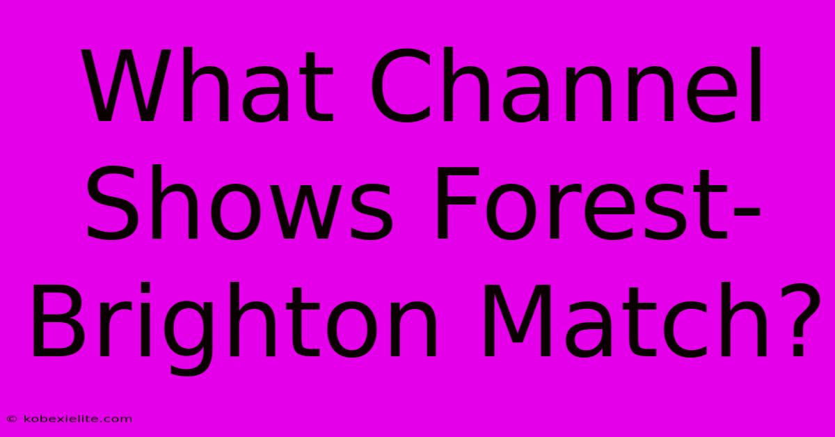 What Channel Shows Forest-Brighton Match?