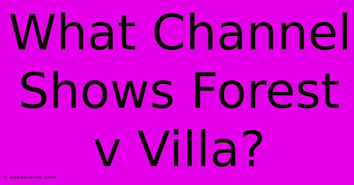 What Channel Shows Forest V Villa? What Channel Shows Forest V Villa?
