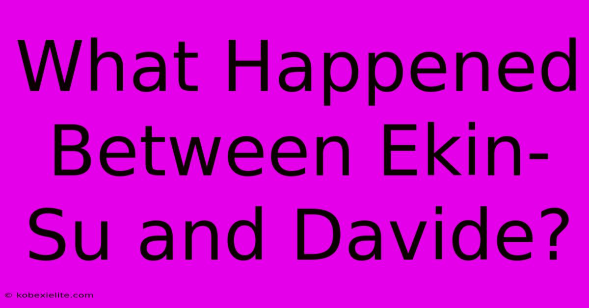 What Happened Between Ekin-Su And Davide?