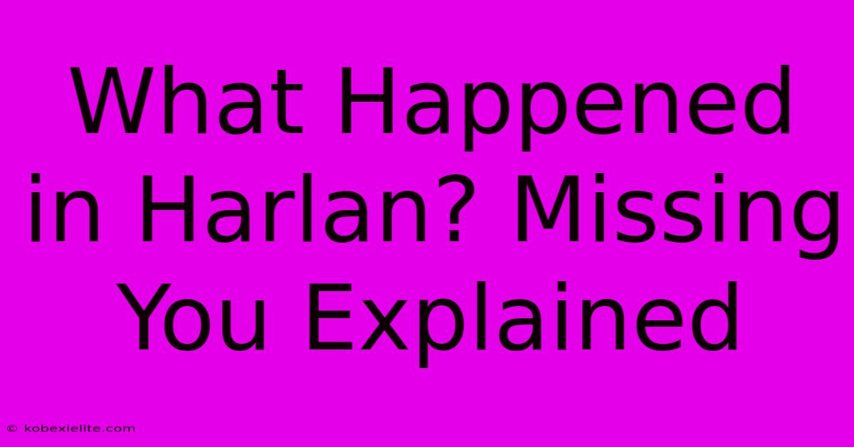 What Happened In Harlan? Missing You Explained