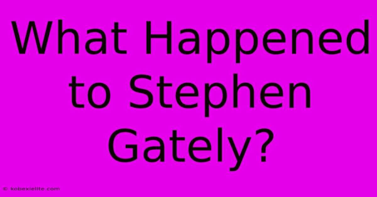 What Happened To Stephen Gately?