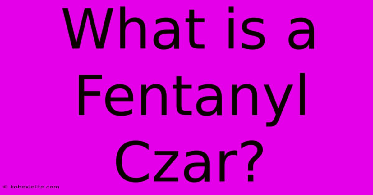 What Is A Fentanyl Czar?