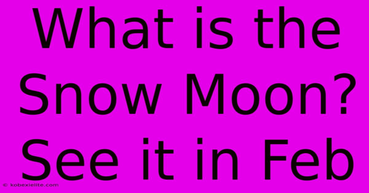 What Is The Snow Moon?  See It In Feb