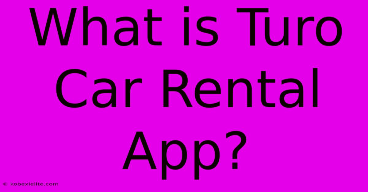 What Is Turo Car Rental App?