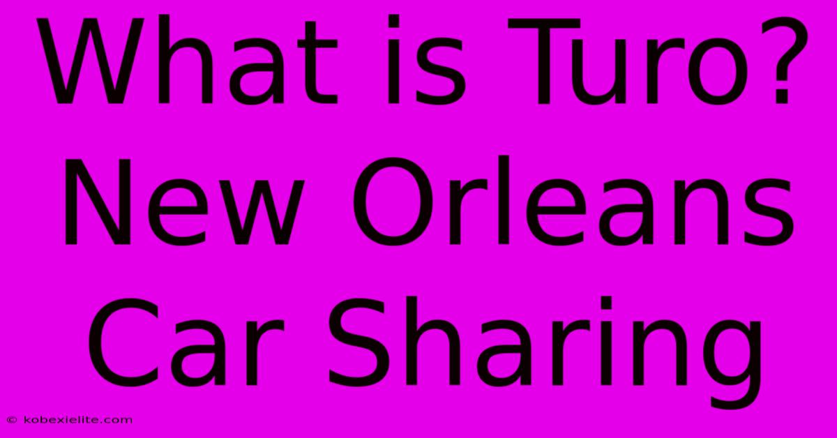 What Is Turo? New Orleans Car Sharing