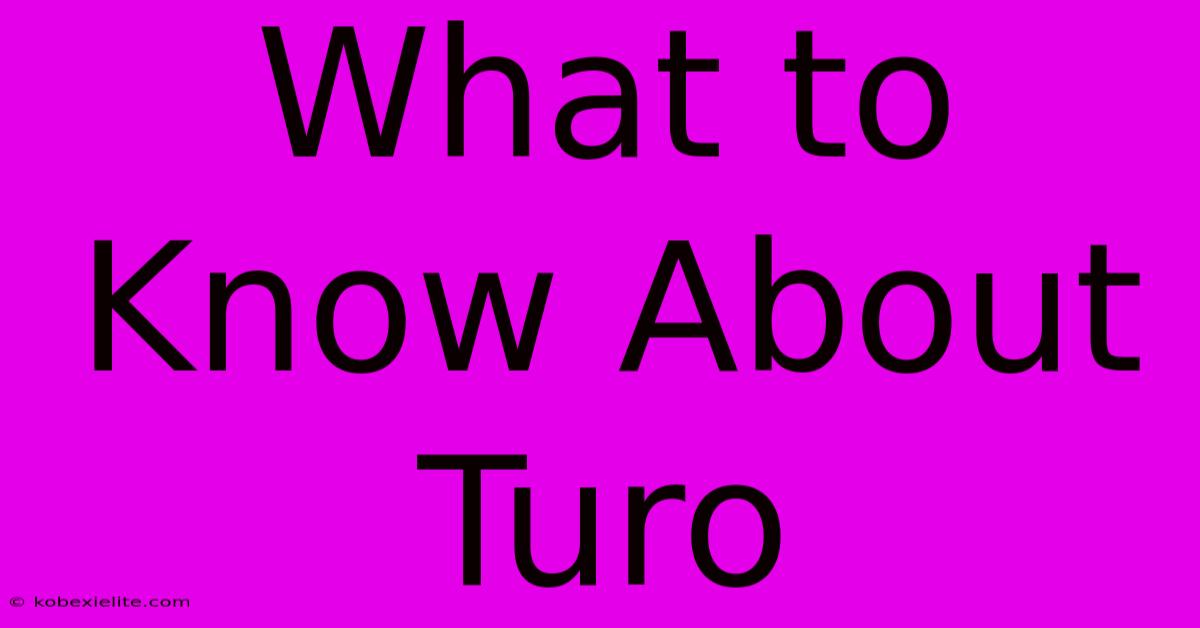 What To Know About Turo