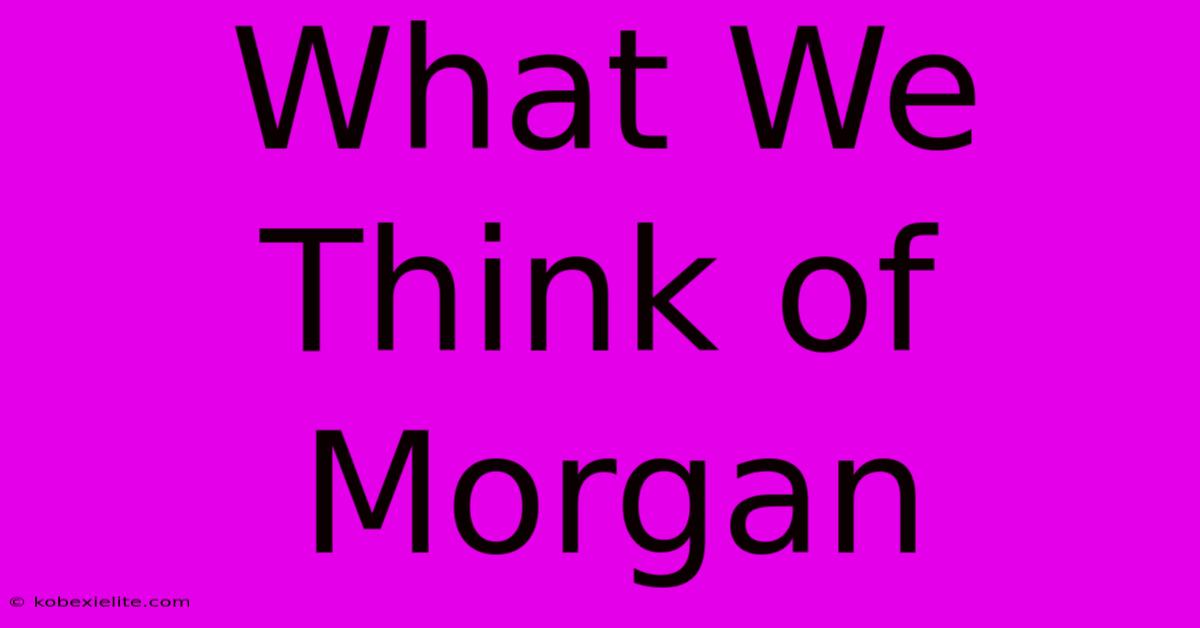 What We Think Of Morgan