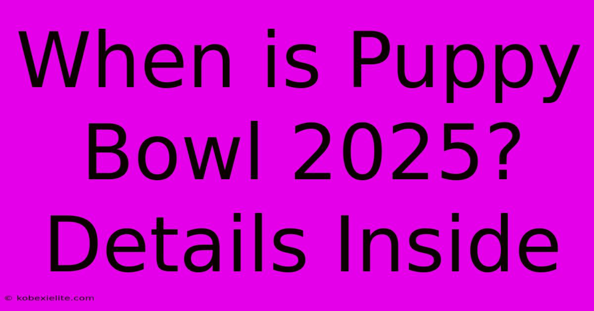 When Is Puppy Bowl 2025? Details Inside