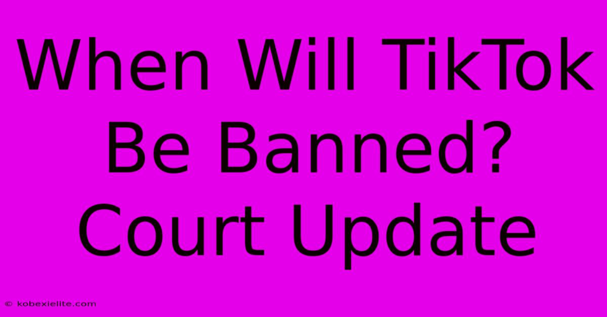 When Will TikTok Be Banned? Court Update