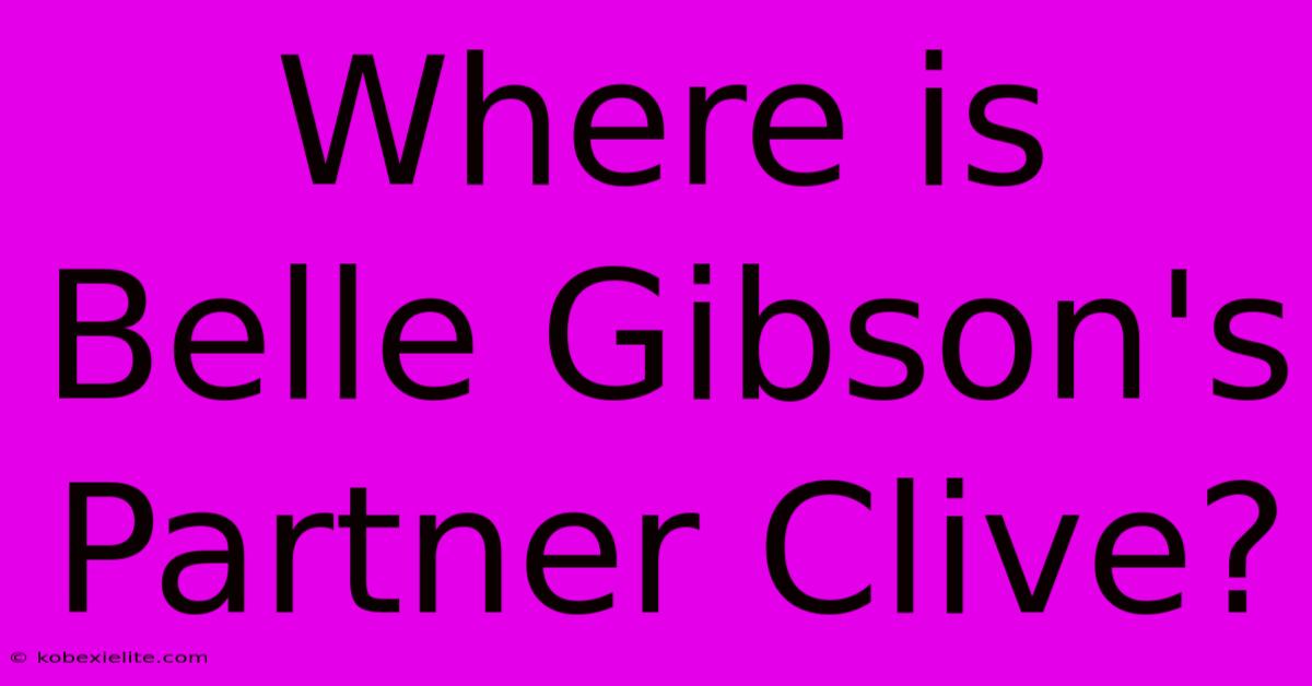 Where Is Belle Gibson's Partner Clive?