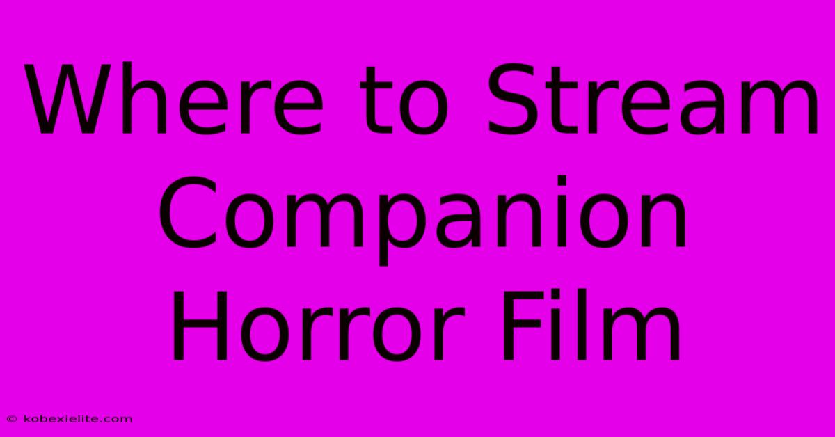 Where To Stream Companion Horror Film