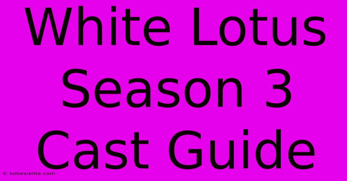 White Lotus Season 3 Cast Guide