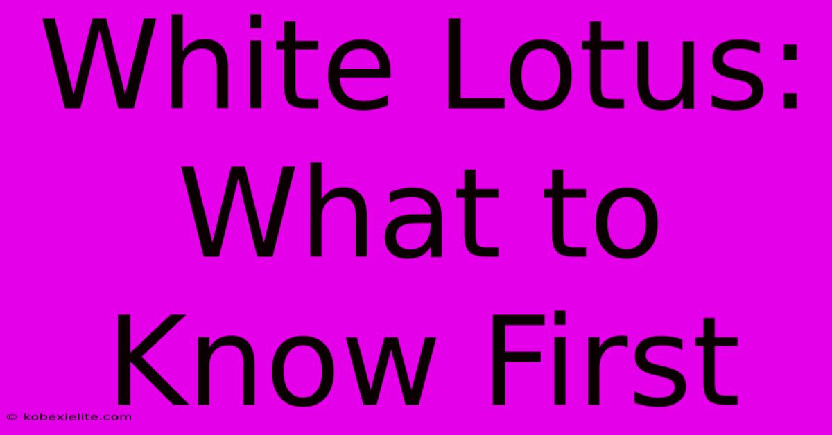 White Lotus: What To Know First