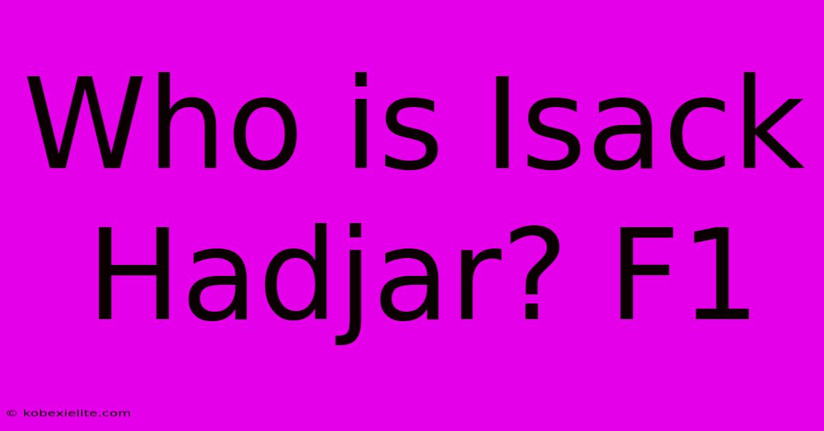 Who Is Isack Hadjar? F1