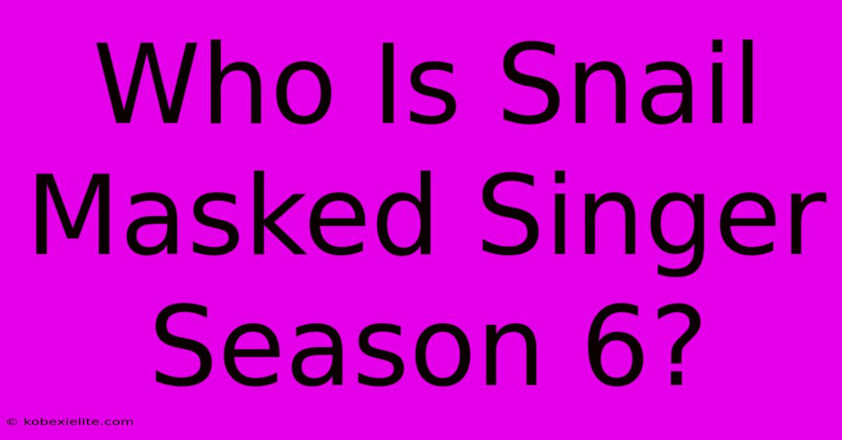 Who Is Snail Masked Singer Season 6?