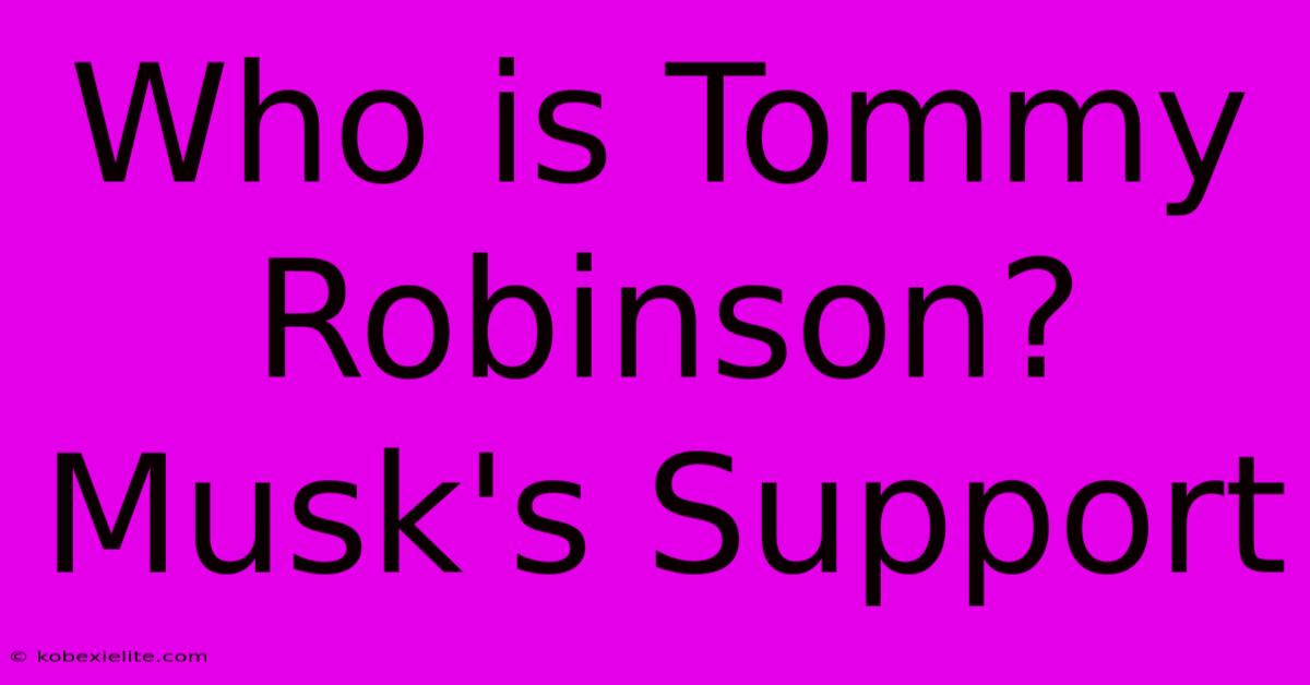 Who Is Tommy Robinson? Musk's Support