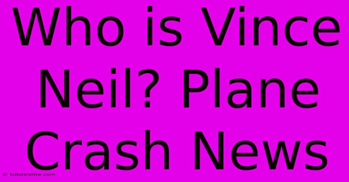 Who Is Vince Neil? Plane Crash News