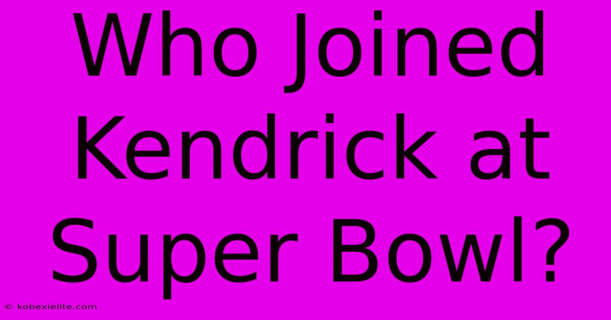 Who Joined Kendrick At Super Bowl?