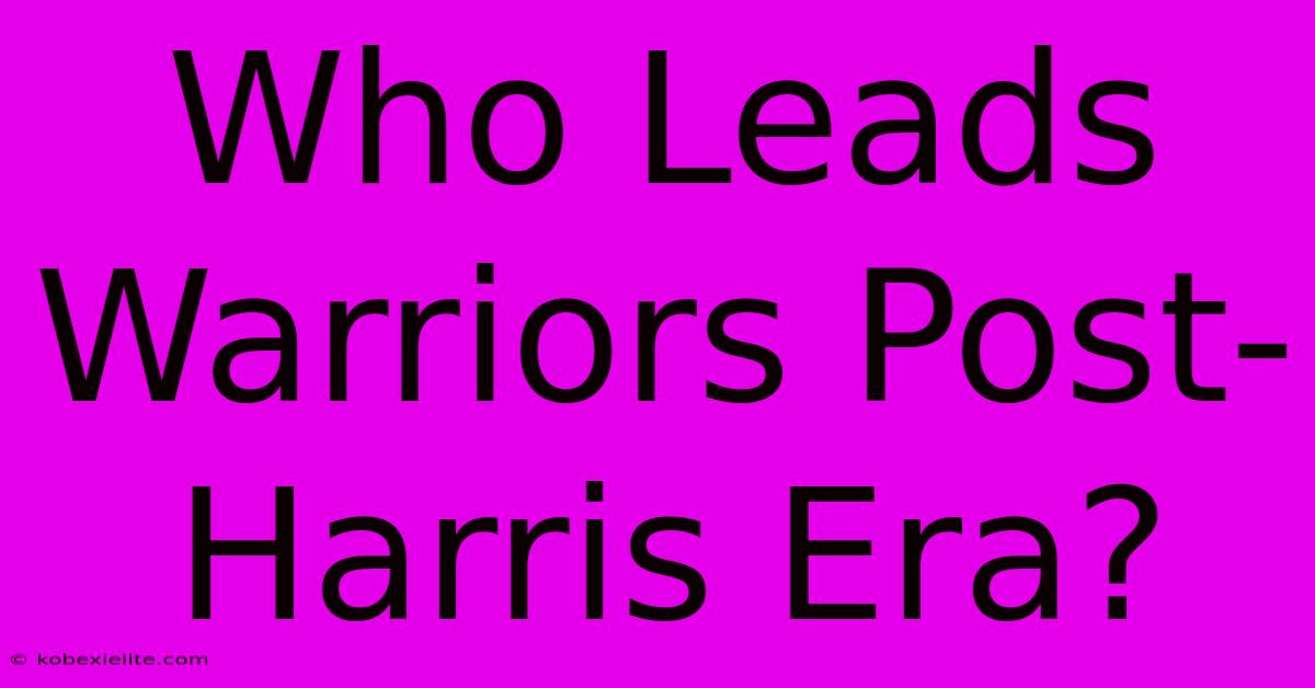 Who Leads Warriors Post-Harris Era?