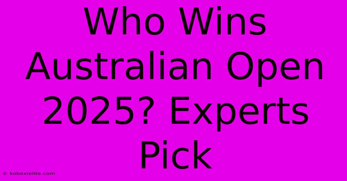 Who Wins Australian Open 2025? Experts Pick