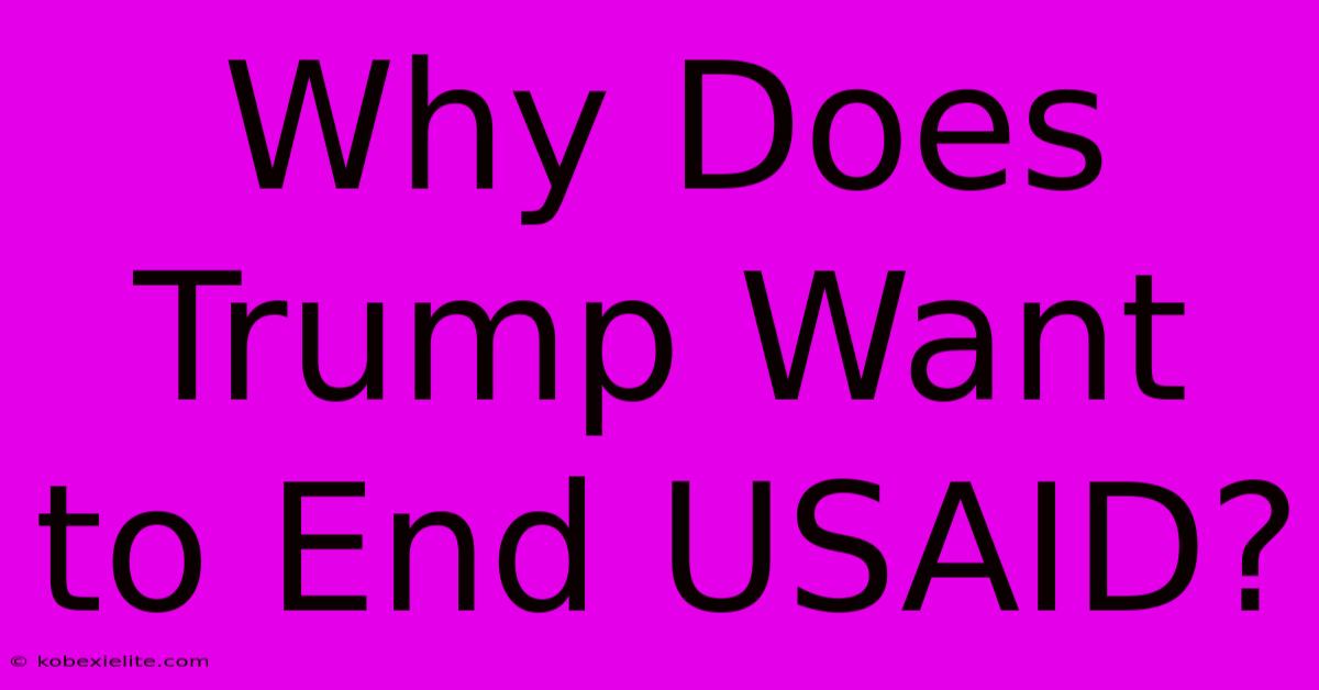 Why Does Trump Want To End USAID?