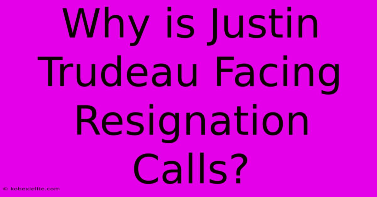 Why Is Justin Trudeau Facing Resignation Calls?