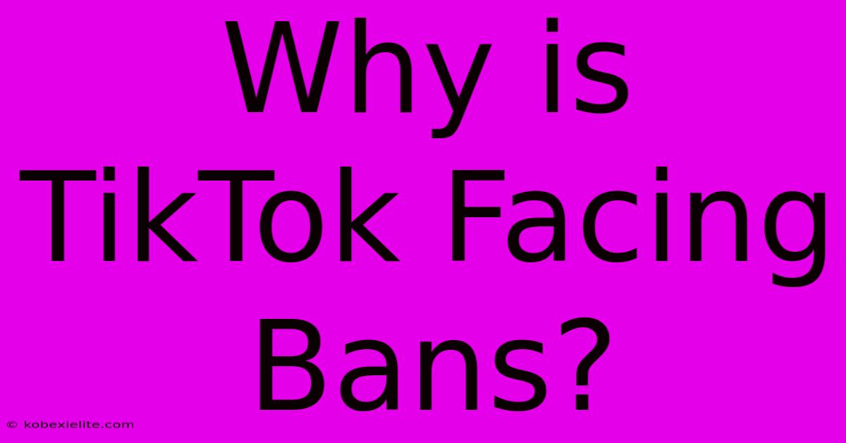 Why Is TikTok Facing Bans?