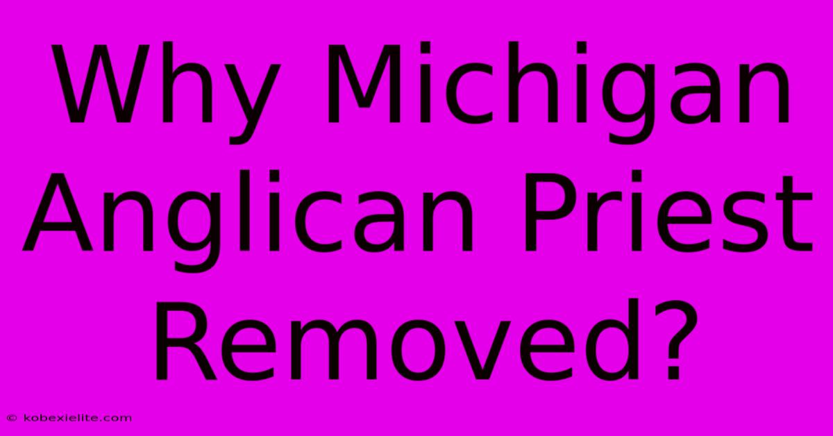 Why Michigan Anglican Priest Removed?