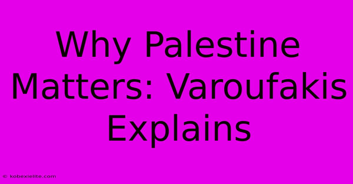 Why Palestine Matters: Varoufakis Explains