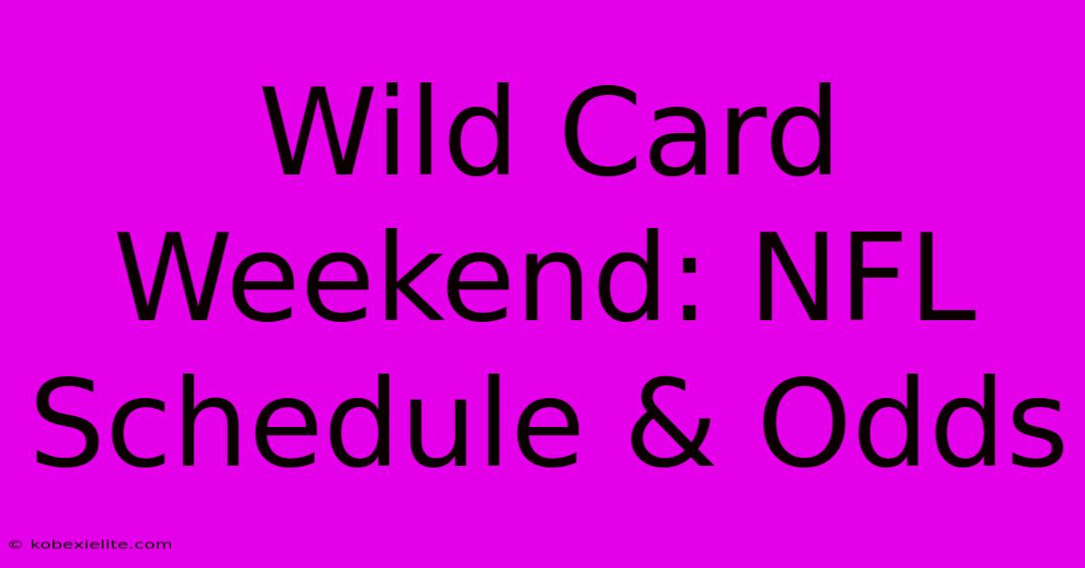 Wild Card Weekend: NFL Schedule & Odds