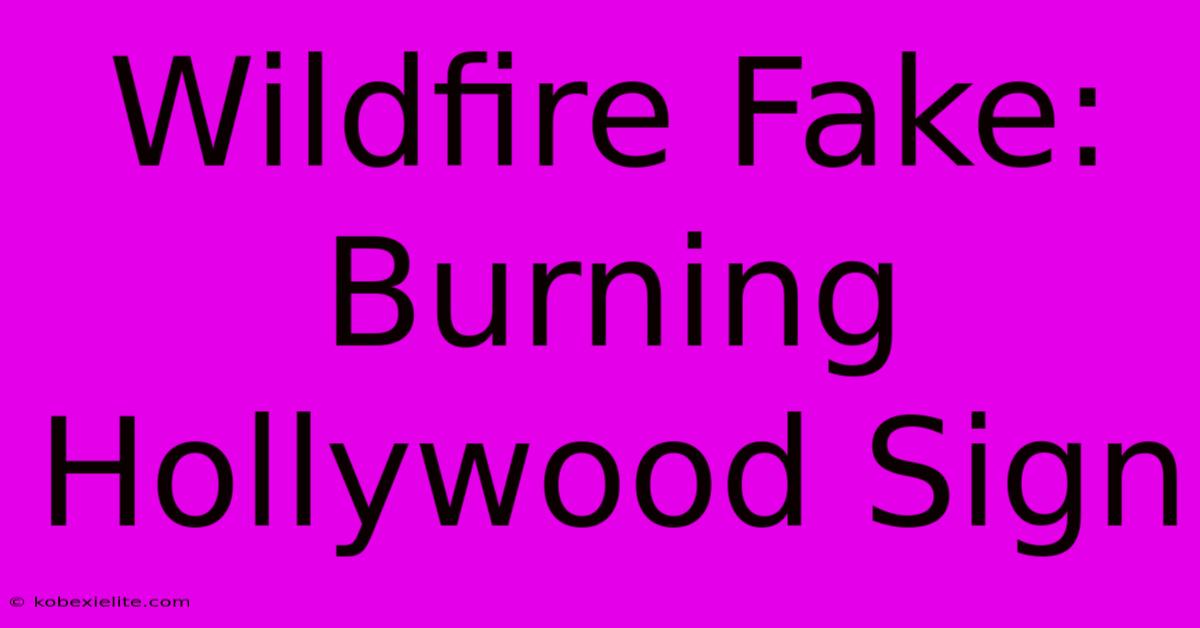 Wildfire Fake: Burning Hollywood Sign