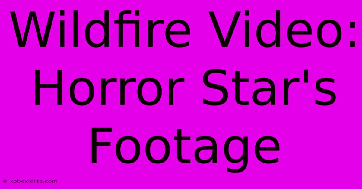 Wildfire Video: Horror Star's Footage