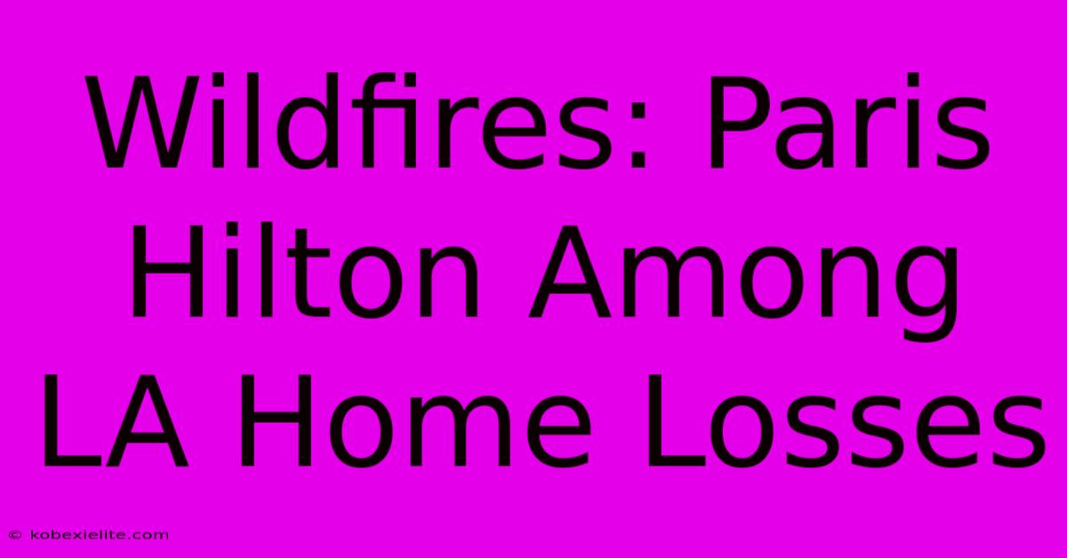 Wildfires: Paris Hilton Among LA Home Losses