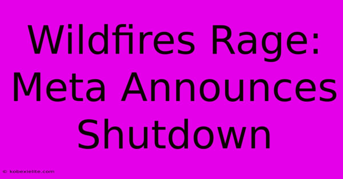 Wildfires Rage: Meta Announces Shutdown