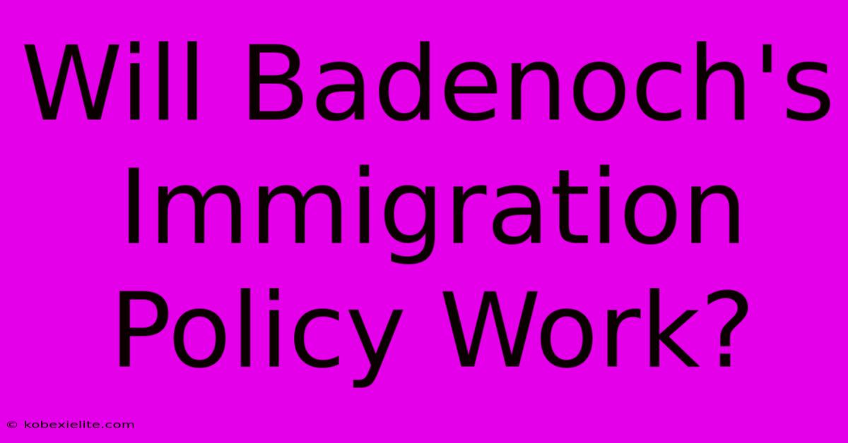 Will Badenoch's Immigration Policy Work?