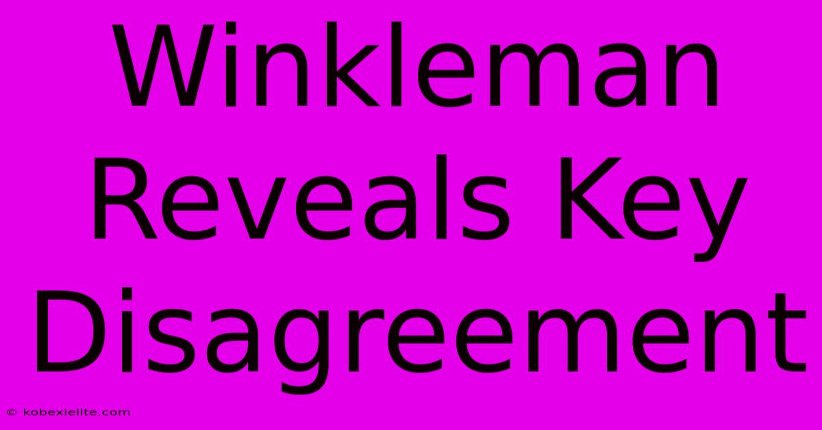 Winkleman Reveals Key Disagreement