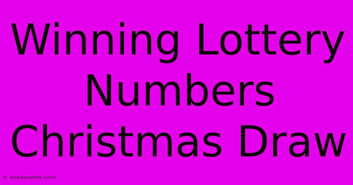 Winning Lottery Numbers Christmas Draw