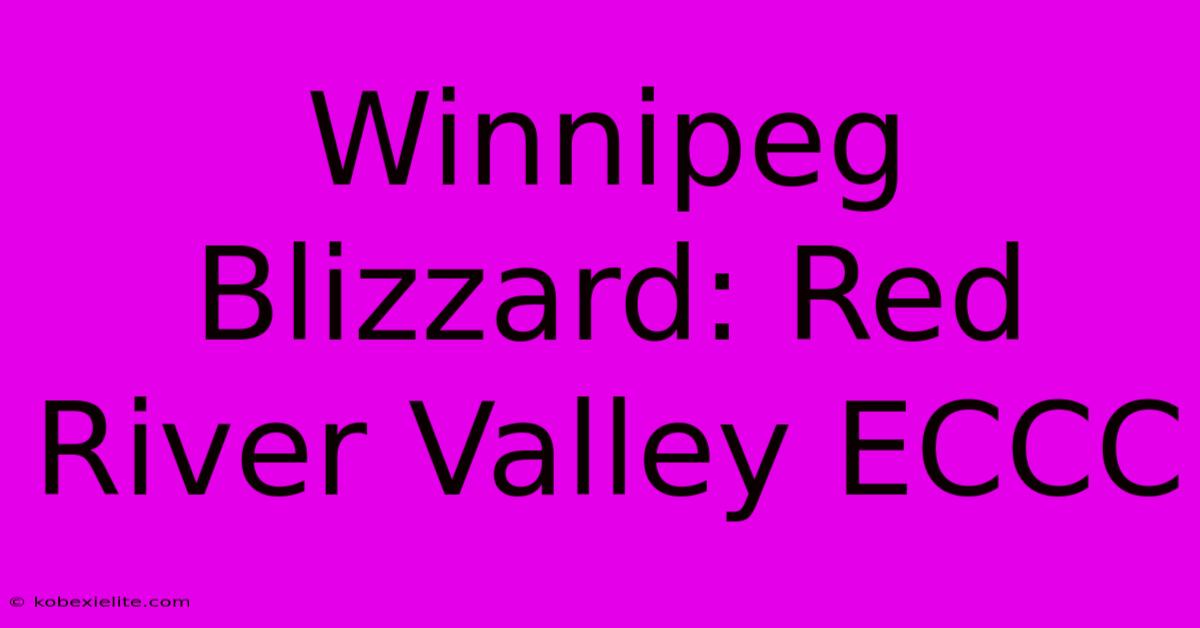 Winnipeg Blizzard: Red River Valley ECCC