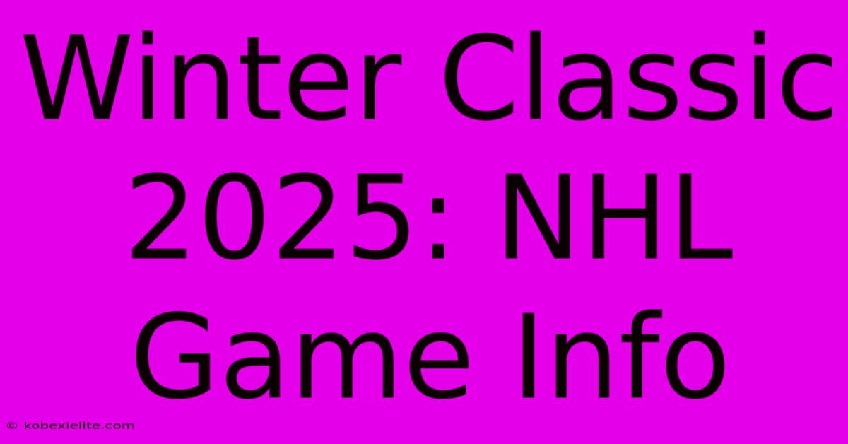 Winter Classic 2025: NHL Game Info