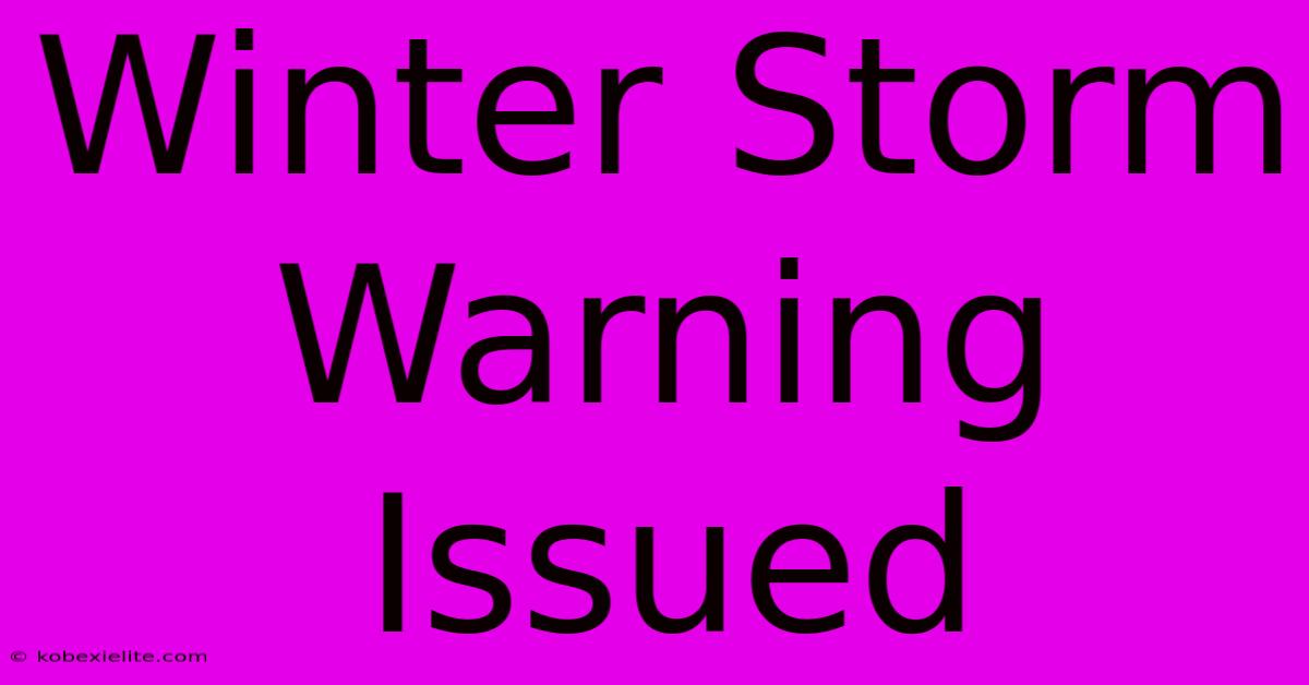 Winter Storm Warning Issued