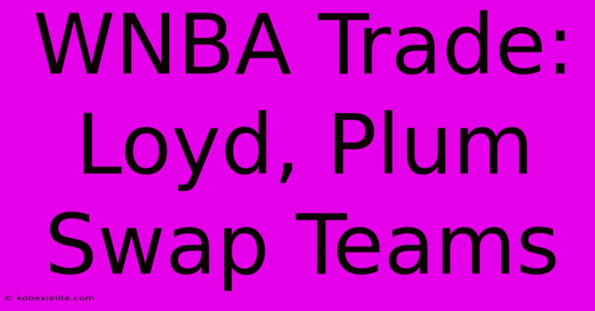 WNBA Trade: Loyd, Plum Swap Teams