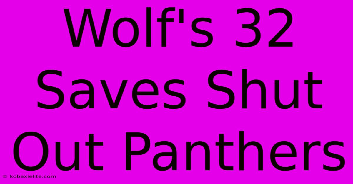Wolf's 32 Saves Shut Out Panthers Wolf's 32 Saves Shut Out Panthers