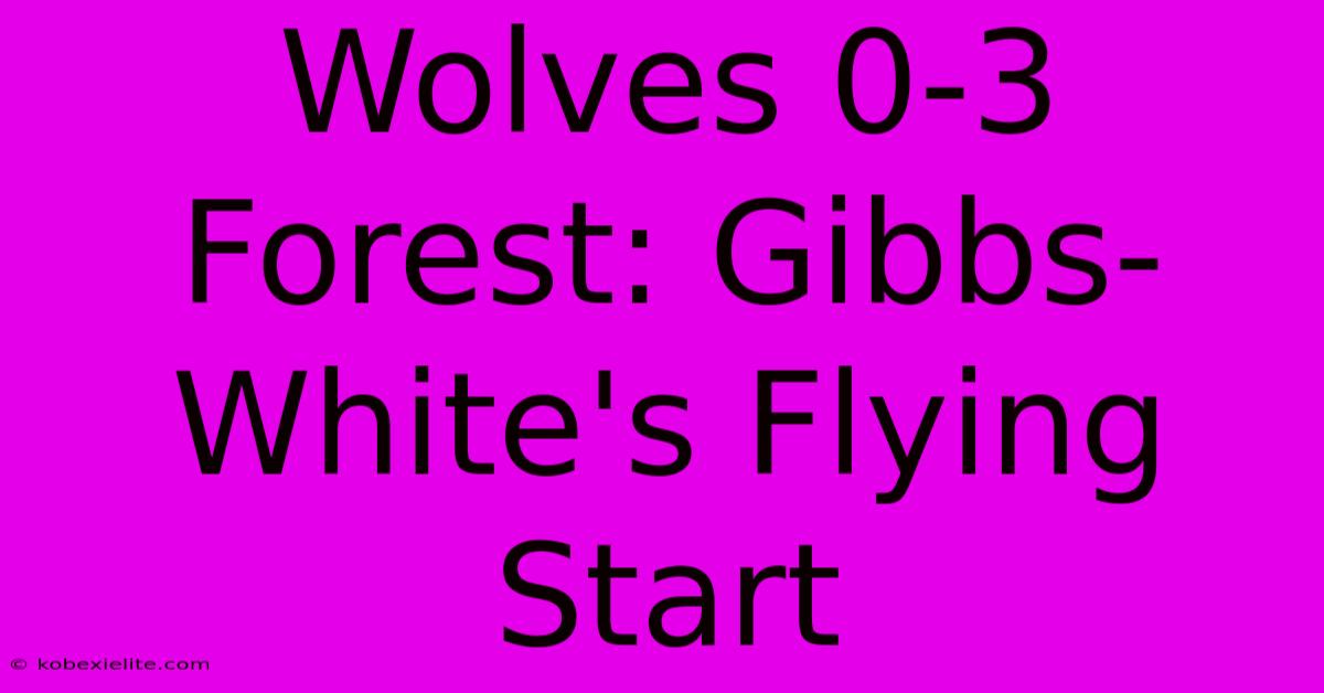 Wolves 0-3 Forest: Gibbs-White's Flying Start