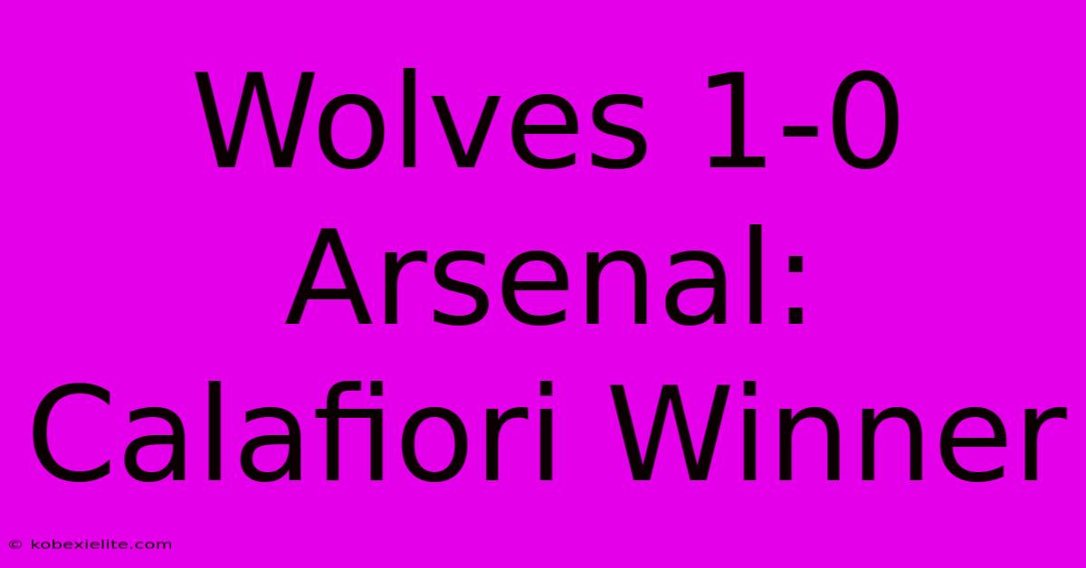 Wolves 1-0 Arsenal: Calafiori Winner