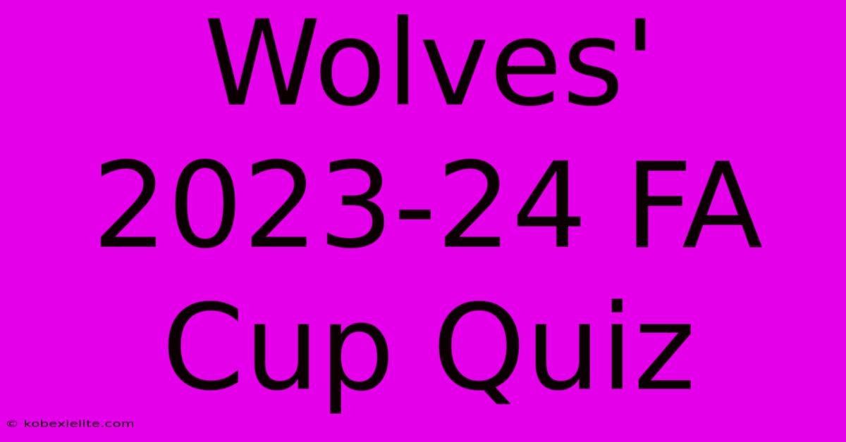 Wolves' 2023-24 FA Cup Quiz