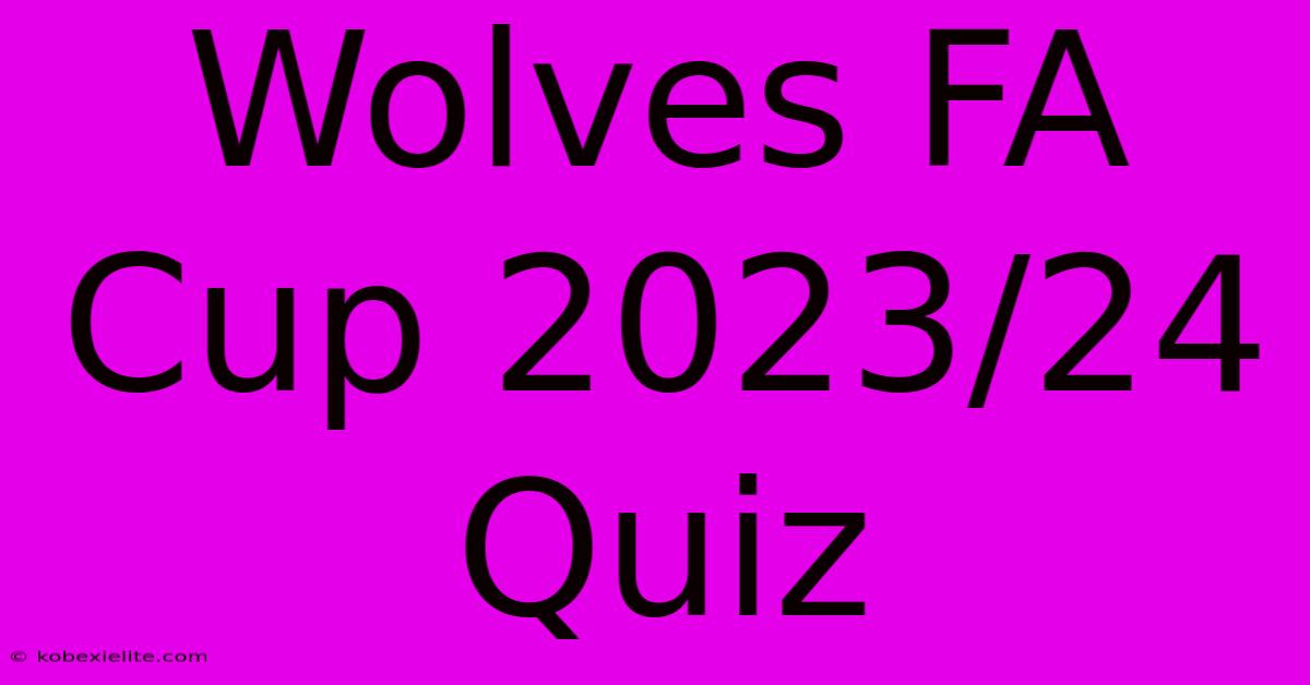 Wolves FA Cup 2023/24 Quiz